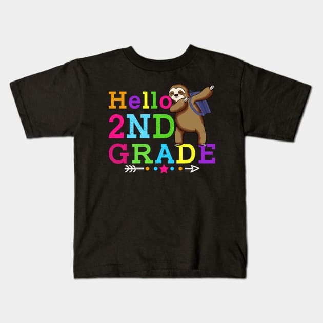 Sloth Hello 2nd Grade Teachers Kids Back to school Gifts Kids T-Shirt by kateeleone97023